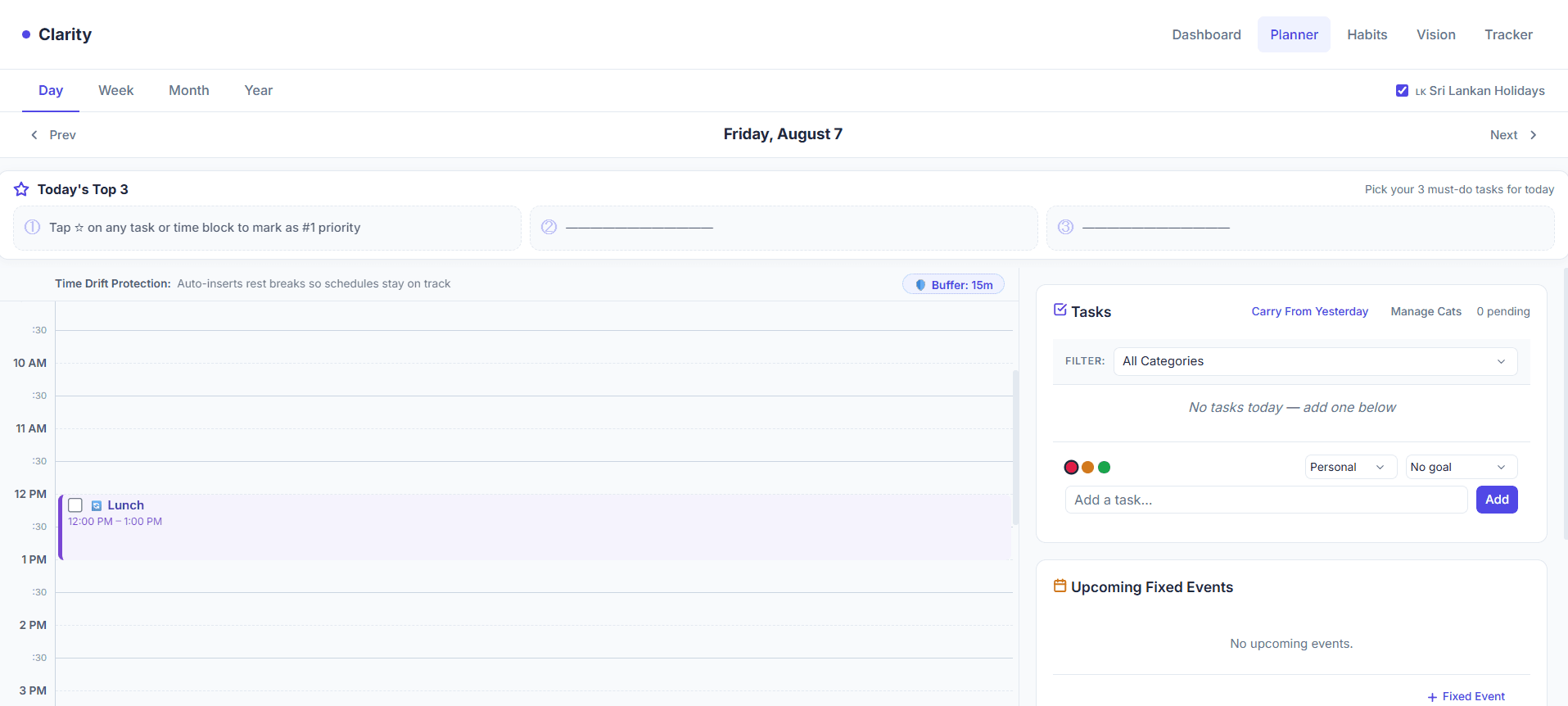 Clarity — Personal Planning Command Center